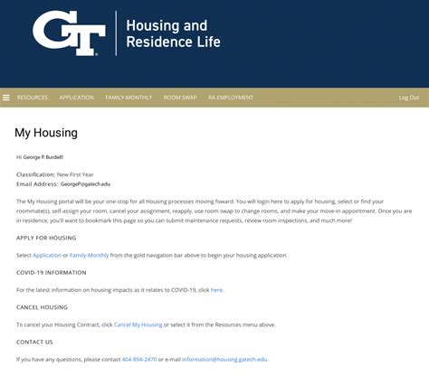 georgia tech housing portal
